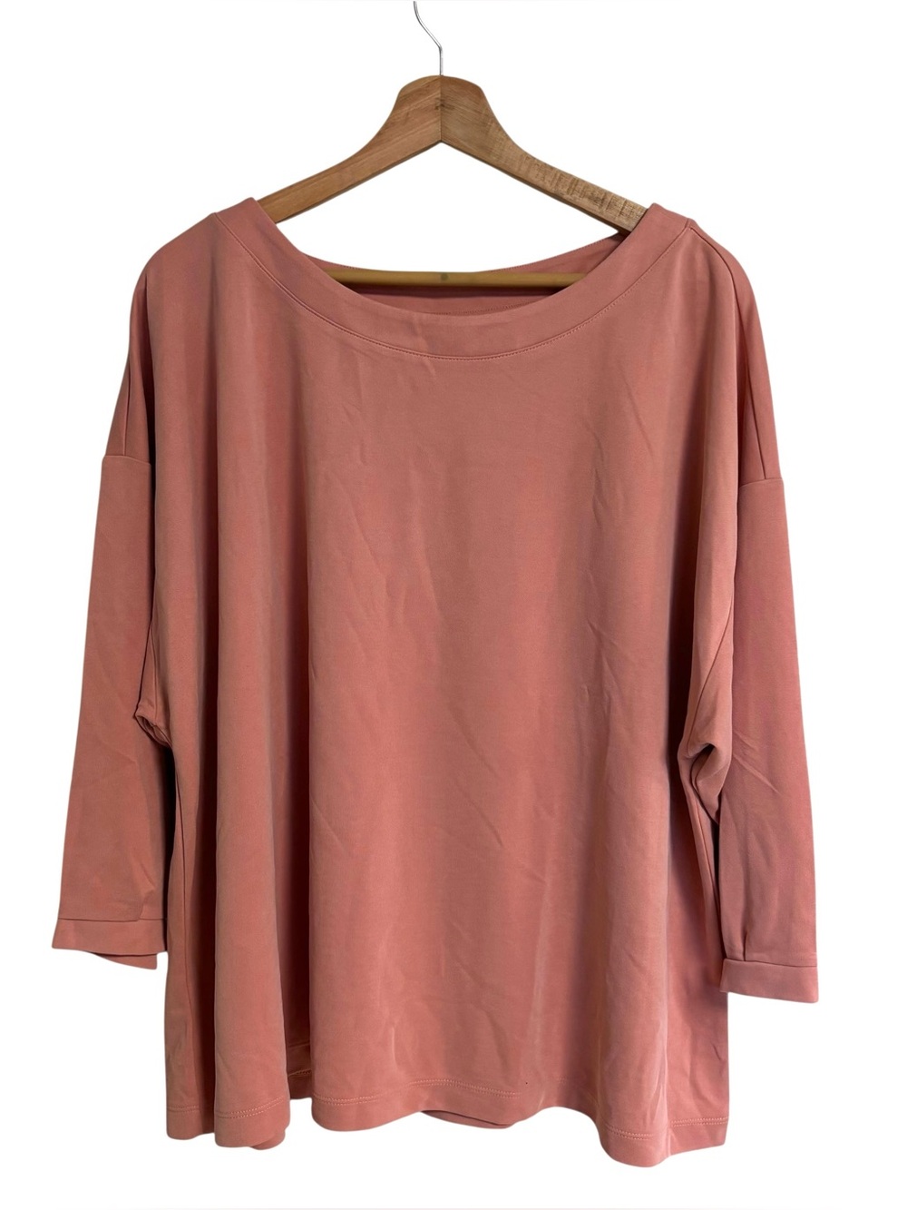Pure Jill J.Jill sand-washed peach salmon 3/4 sleeve soft boxy oversized top XL